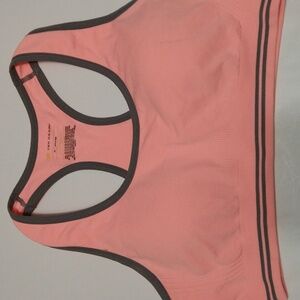 Tek Gear Light Support Sports Bra Size M Padded Stretch Pink & Gray #1039